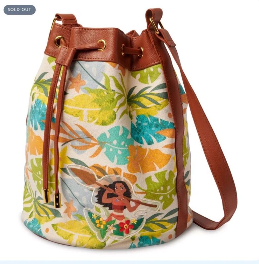 Disney Moana Tropical Canvas Bucket Bag NWOT - Picture 1 of 5